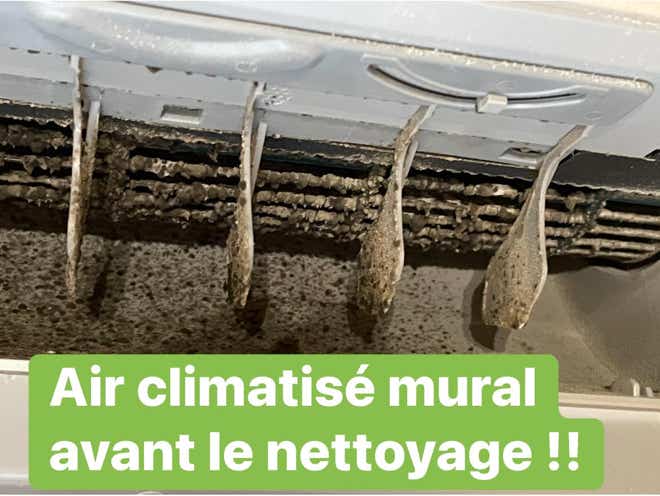 Air climatisé mural avant le nettoyage